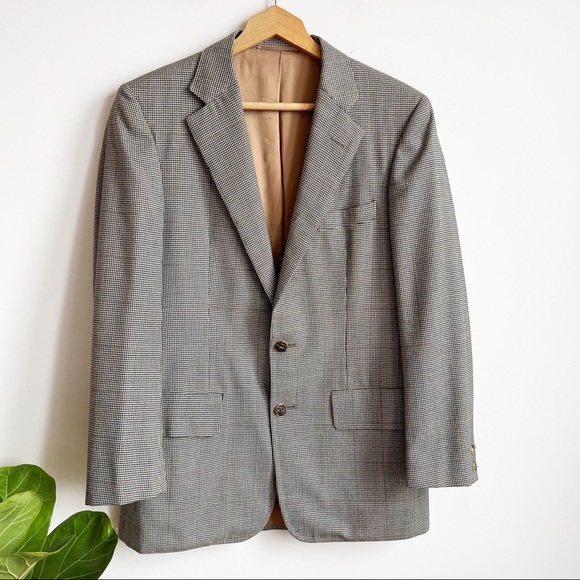 Vintage Jackets & Blazers - VINTAGE Chester Barrie Houndstooth Blazer Unisex Made in England Size M